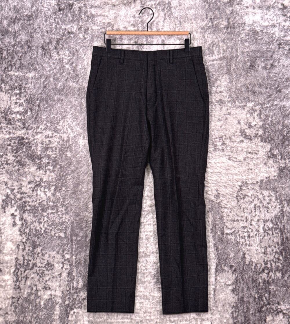 J Crew Ludlow Slim Trouser Pants 30 x 30 Mens Gray Moon Wool Flannel Windowpane